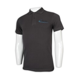 P1168 訂製男裝短袖Polo恤 繡花logo Polo恤生產商     黑灰色 P1168 訂製男裝短袖Polo恤 繡花logo Polo恤生產商     黑灰色